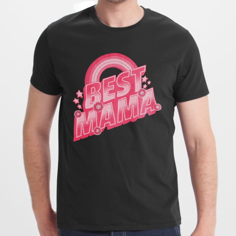 Best Mama Retro Text with Rainbow Men's T-shirt product