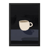 Coffee Cup Wall Art, Minimalist Art Print, Kitchen Decor, Coffee Lover Gift, Modern Wall Decor, Dark Background Wall Hanging - Tawshia