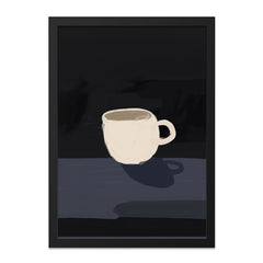 Coffee Cup Wall Art, Minimalist Art Print, Kitchen Decor, Coffee Lover Gift, Modern Wall Decor, Dark Background Wall Hanging - Tawshia