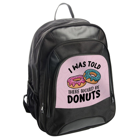 Funny Donut BackPack, I Was Told There Would Be Donuts, Cute Foodie BackPack, Sweet Treat School Bag, Glazed Donut Design - Tawshia