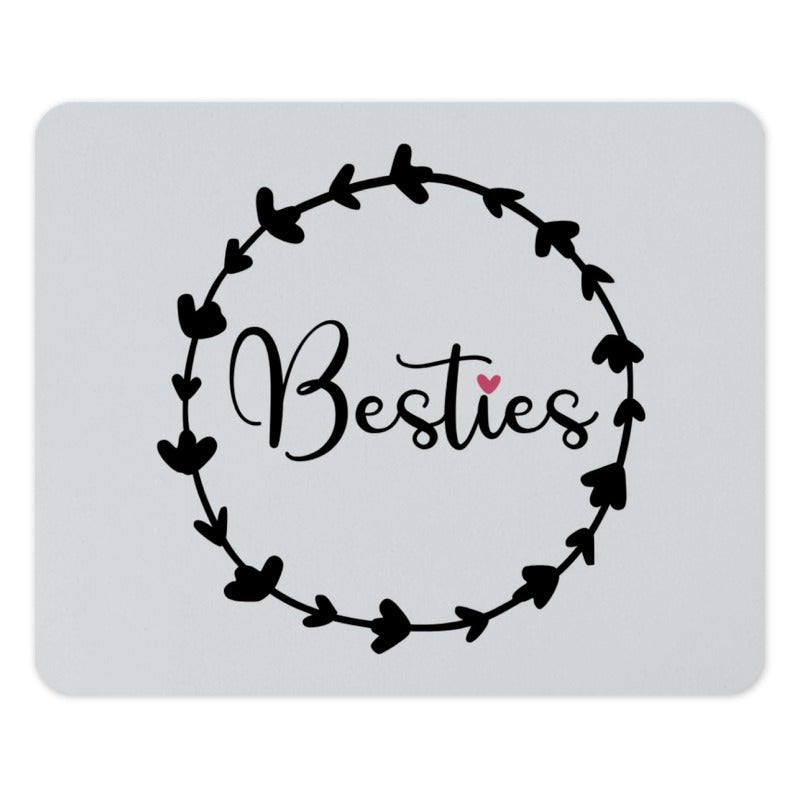 Besties Mouse Pad, Cute Friends Mousepad, Floral Mouse Mat, Friendship Gift, Desk Decor, Trendy Mousepad, Gift for Best Friend - Tawshia