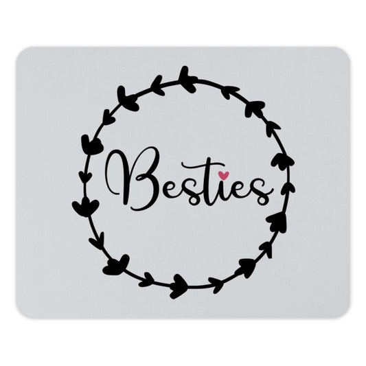 Besties Mouse Pad, Cute Friends Mousepad, Floral Mouse Mat, Friendship Gift, Desk Decor, Trendy Mousepad, Gift for Best Friend - Tawshia
