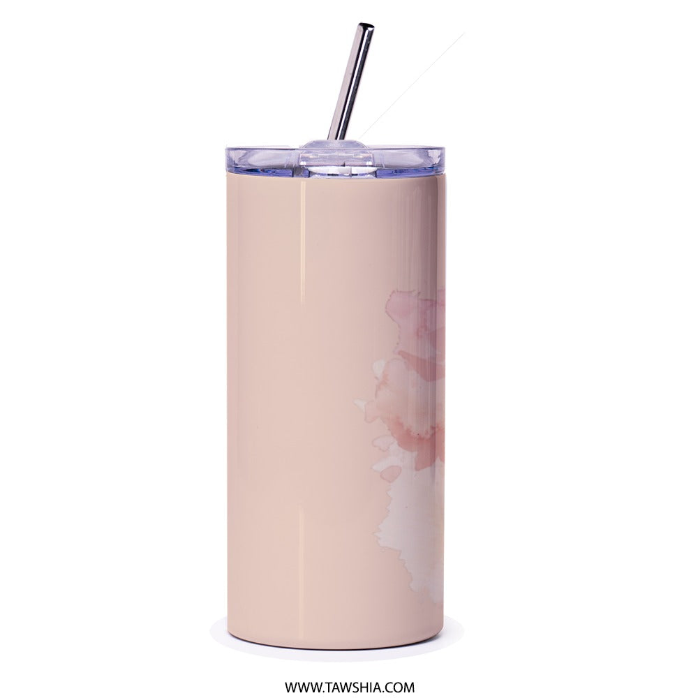 Floral Art Tumbler, Watercolor Flower Tumbler, Cute Tumbler, Gift Idea, Everyday Tumbler, Flower Design Tumbler, Travel Tumbler - Tawshia