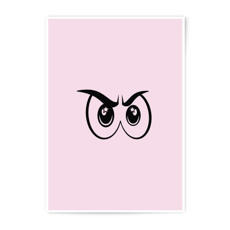 Cartoon Owl Eyes Photographic Prints, Quirky Art, Eye Prints, Fun Wall Decor, Playful Art Print, Cartoon Art, Animal Eyes - Tawshia