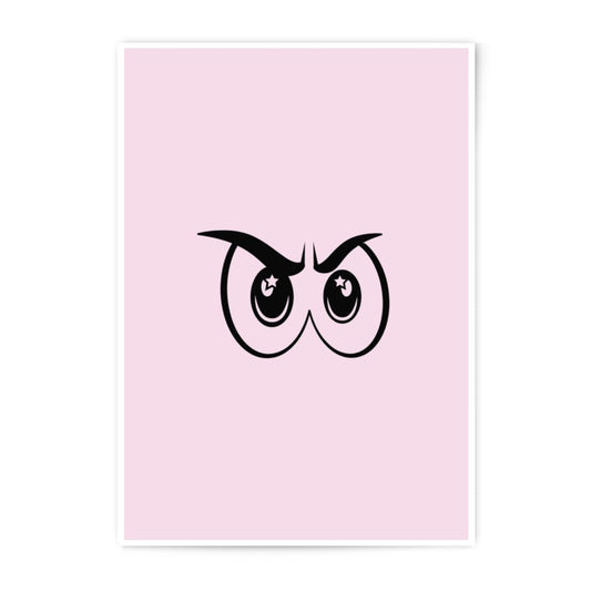 Cartoon Owl Eyes Photographic Prints, Quirky Art, Eye Prints, Fun Wall Decor, Playful Art Print, Cartoon Art, Animal Eyes - Tawshia