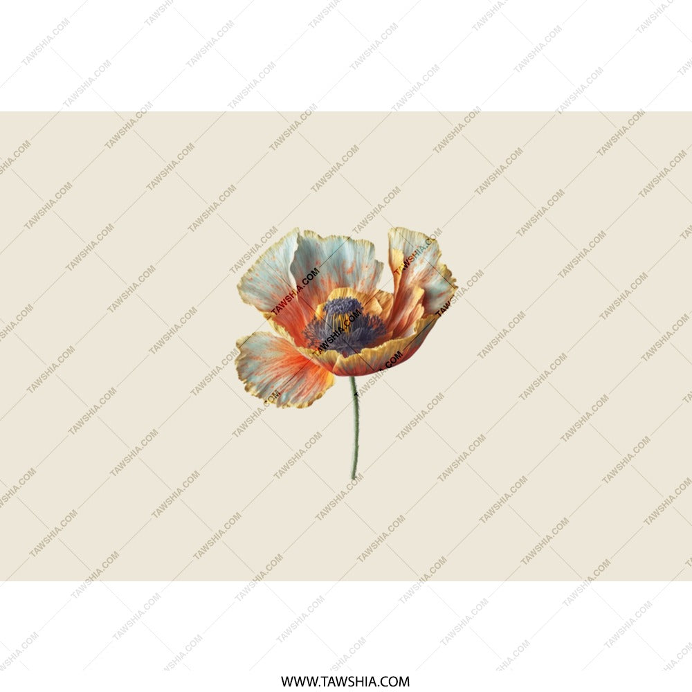 Orange Poppy Tumbler, Floral Design Cup, Flower Art Tumbler, Botanical Gift Idea, Travel Tumbler, Tumbler With Straw, Drinkware - Tawshia