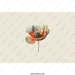 Orange Poppy Tumbler, Floral Design Cup, Flower Art Tumbler, Botanical Gift Idea, Travel Tumbler, Tumbler With Straw, Drinkware - Tawshia