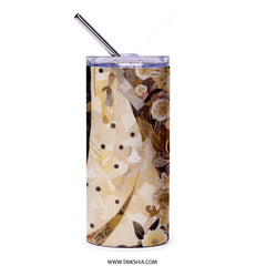 Floral Tumbler, Abstract Art Tumbler, Artistic Tumbler, Black Tumbler, Flower Tumbler, Modern Design Tumbler, Unique Tumbler, Gift For Her - Tawshia