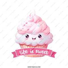 Cute Cupcake Tote Bag, Kawaii Dessert Bag, Life is Sweet, Baker Gift, Foodie Bag, Reusable Shopping Bag, Everyday Carry - Tawshia