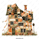 Whimsical House Mug, Patchwork Building Art, Cute Home Design Coffee Mug, Unique Architecture Lover Gift, Cozy Drinkware, Quirky Mug Present - Tawshia