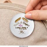 Books and Coffee My Jam Pinback Button, Book Lover, Coffee Lover Pin, Reader Gift, Caffeine Addict, Bookish Gift, Enamel Pin - Tawshia