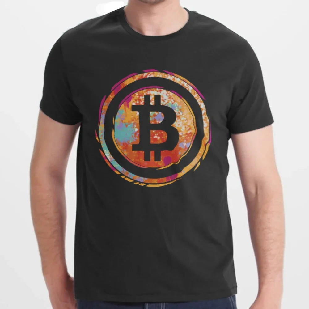 Stylish Bitcoin Logo Colorful Graphic T-shirt product