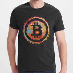 Stylish Bitcoin Logo Colorful Graphic T-shirt product