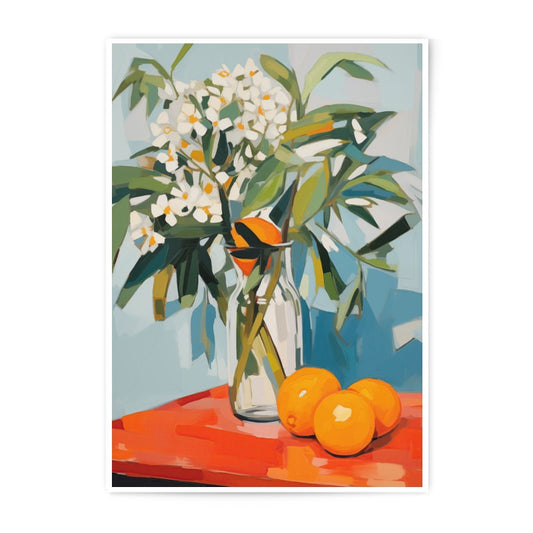 Citrus Floral Photographic Print, Orange Blossom Art, Still Life Photo, Kitchen Wall Decor, Botanical Print, Vibrant Colors, Home Decor - Tawshia