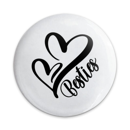 Besties Pinback Button, Friendship Gift, BFF Button, Best Friend Button, Heart Button, Cute Button, Friends Forever Button, Team Button - Tawshia