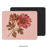 Floral Mouse Pad, Pink Chrysanthemum, Botanical Desk Decor, Flower Mousepad, Pressed Flower Art, Office Gift, Floral Computer Accessory - Tawshia