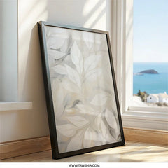 Elegant Leaves Wall Art, Botanical Print, Neutral Decor, Modern Art, Framed Art, Stylish Wall Decor, Home Decor Art, Leaf Art - Tawshia