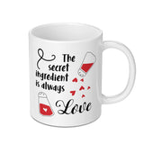 Secret Ingredient Love Mug, Funny Gift, Cooking Mug, Kitchen Decor, Recipe Mug, Foodie Present, Coffee Lover, Gift Idea, White Mug - Tawshia