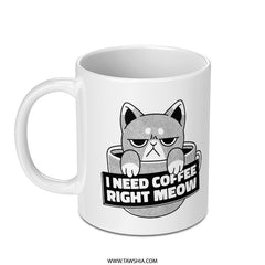 I Need Coffee Right Meow Cat Funny Mug product