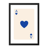 Ace of Hearts Wall Art, Playing Card Print, Casino Decor, Modern Art, Card Game Poster, Minimalist Wall Decor - Tawshia
