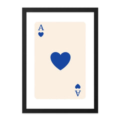 Ace of Hearts Wall Art, Playing Card Print, Casino Decor, Modern Art, Card Game Poster, Minimalist Wall Decor - Tawshia