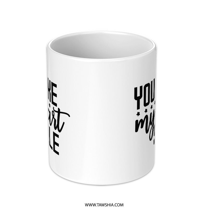You Make My Heart Smile Mug, Cute Coffee Mug, Inspirational Gift, Positive Quote Mug, Gift for Her, Valentine's Day Gift, Smiling Mug - Tawshia