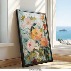 Floral Wall Art, Abstract Flower Painting, Botanical Print, Modern Home Decor, Floral Art Print, Flower Bouquet Wall Decor - Tawshia