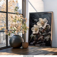 Winter Hellebore Wall Art, Floral Print, White Flower Photography, Botanical Decor, Nature Artwork, Snowy Flower Art, Christmas Rose Print - Tawshia