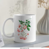 Vintage Pink Rose Mug, Floral Coffee Mug, Botanical Print, Gift Idea, Tea Cup, Flower Mug, Elegant Design, Unique Coffee Cup - Tawshia