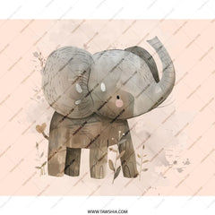 Cute Elephant Mouse Pad, Baby Elephant, Nursery Decor, Desk Accessories, Animal Illustration, Home Office Decor, Office Accessories - Tawshia