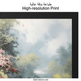 Serene Waterfall Wall Art, Landscape Painting Print, Nature Scenery, Calming Decor, Forest Waterfall Art, Peaceful Home Decor - Tawshia