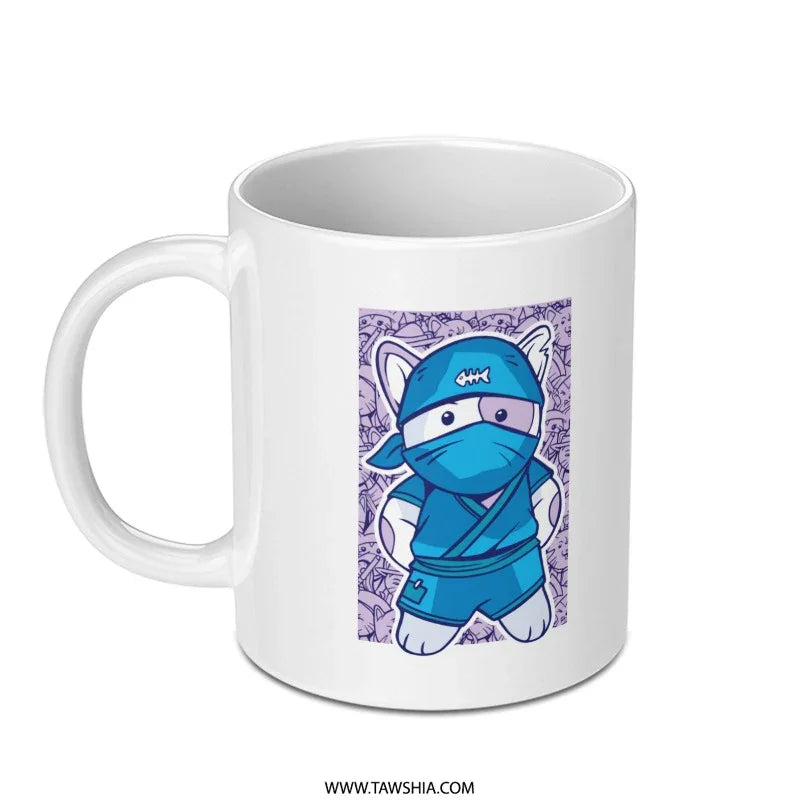 Ninja Cat Graphic Design Ceramic Mug product