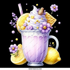 Lavender Lemonade Pinback Button, Floral Drink Badge, Dessert Accessory, Cute Beverage Button, Whimsical Lemon Pin - Tawshia