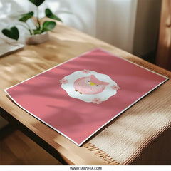 Pink Owl Photographic Prints, Cute Owl Art, Nursery Decor, Baby Room Art, Kids Room Prints, Floral Owl Prints, Childrens Wall Art - Tawshia
