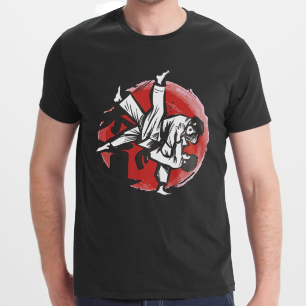 Martial Arts Design on Black Men's T-shirt Product Type