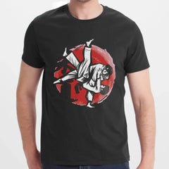 Martial Arts Design on Black Men's T-shirt Product Type