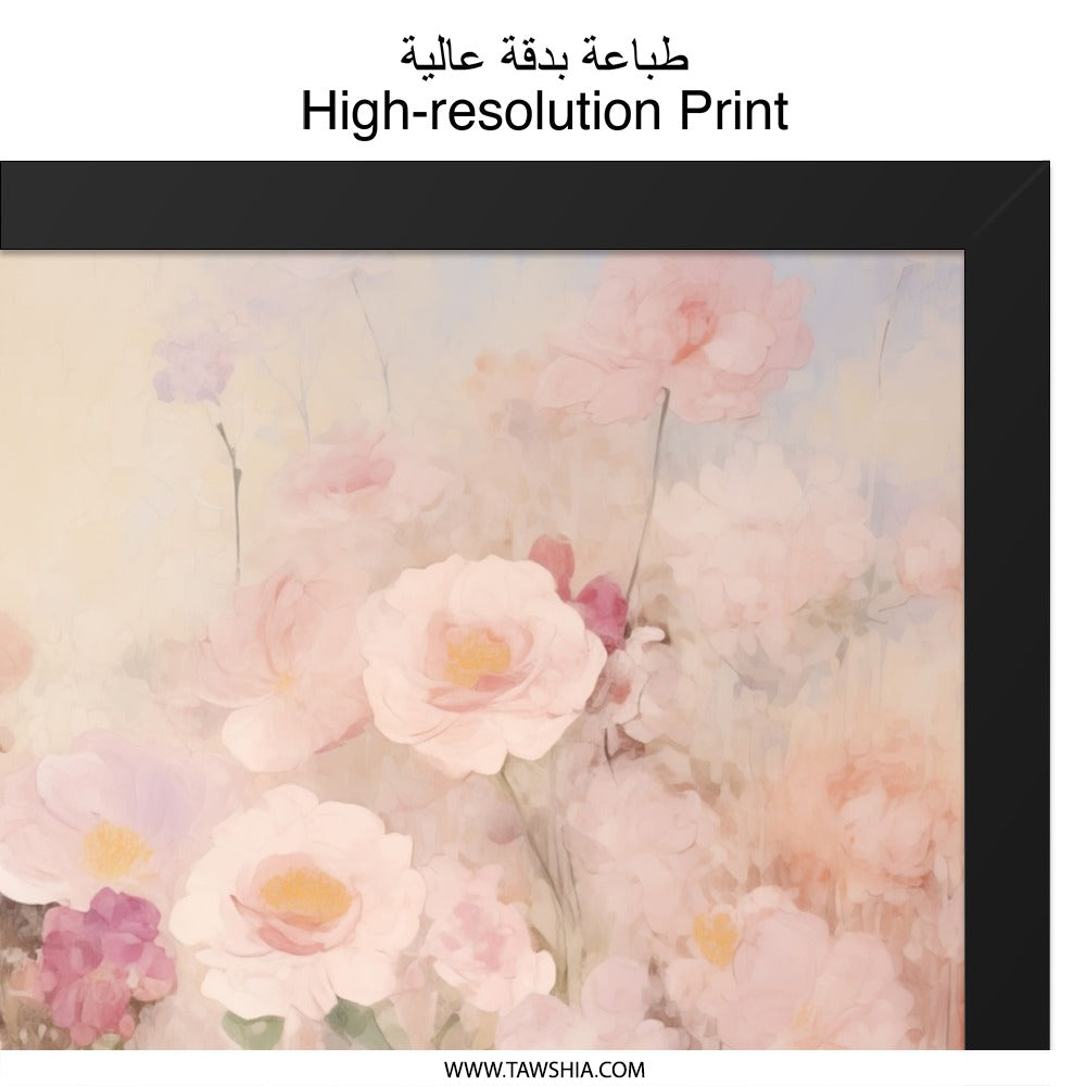 Floral Wall Art, Botanical Print, Pastel Flower Painting, Garden Artwork, Romantic Home Decor, Feminine Art Print, Floral Arrangement, Wall - Tawshia