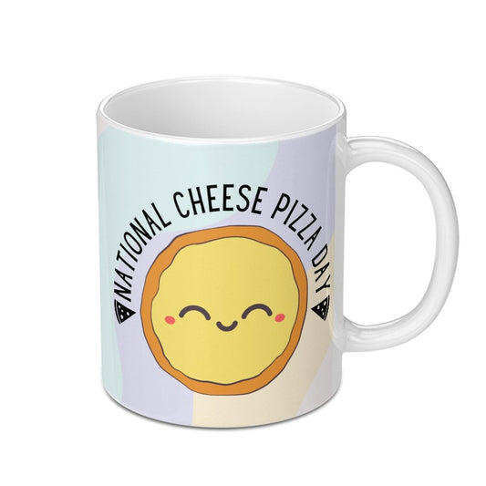 National Cheese Pizza Day Mug, Cute Pizza Lover Gift, Funny Foodie Present, Pizza Slice Design, Pizza Party Theme, Celebration Coffee Mug - Tawshia