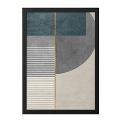 Modern Geometric Wall Art, Abstract Shapes Print, Minimalist Art Decor, Contemporary Home Wall Decor, Living Room Art, Framed Wall Art - Tawshia