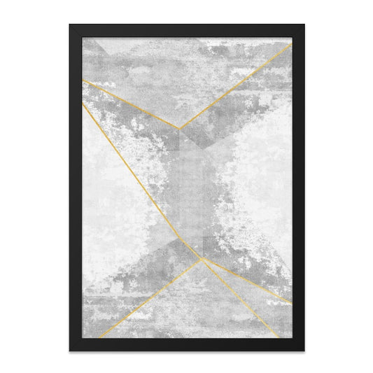 Geometric Abstraction Wall Art, Gray and Gold Lines Print, Modern Abstract Art, Minimalist Home Decor, Trendy Wall Art - Tawshia