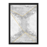 Geometric Abstraction Wall Art, Gray and Gold Lines Print, Modern Abstract Art, Minimalist Home Decor, Trendy Wall Art - Tawshia
