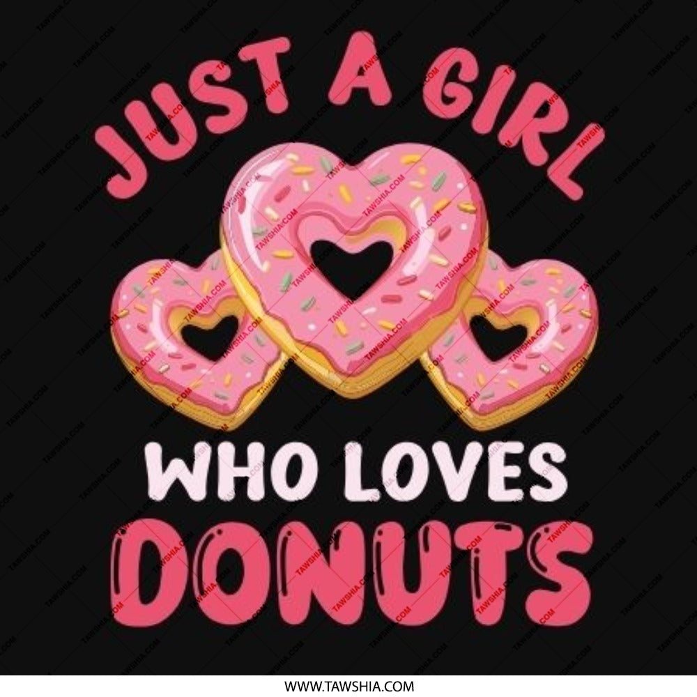 Donut Lover Pinback Button, Heart Donuts, Just a Girl Who Loves Donuts Badge, Foodie Pin, Treat Yourself Button, Gift for Donut Fan - Tawshia
