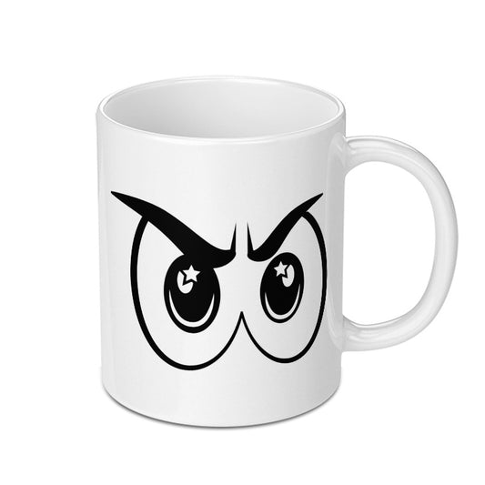 Cartoon Owl Eyes Mug, Funny Coffee Mug, Quirky Gift Idea, Unique Tea Cup, Novelty Drinkware, Cute Mug, Coffee Lover Gift - Tawshia