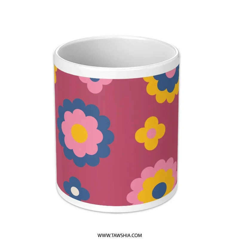 Colorful Retro Flower Patterned Mug product