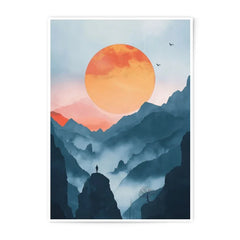 Mountain Sunset Photographic Print, Landscape Art Print, Nature Wall Decor, Scenery Poster, Home Decor - Tawshia