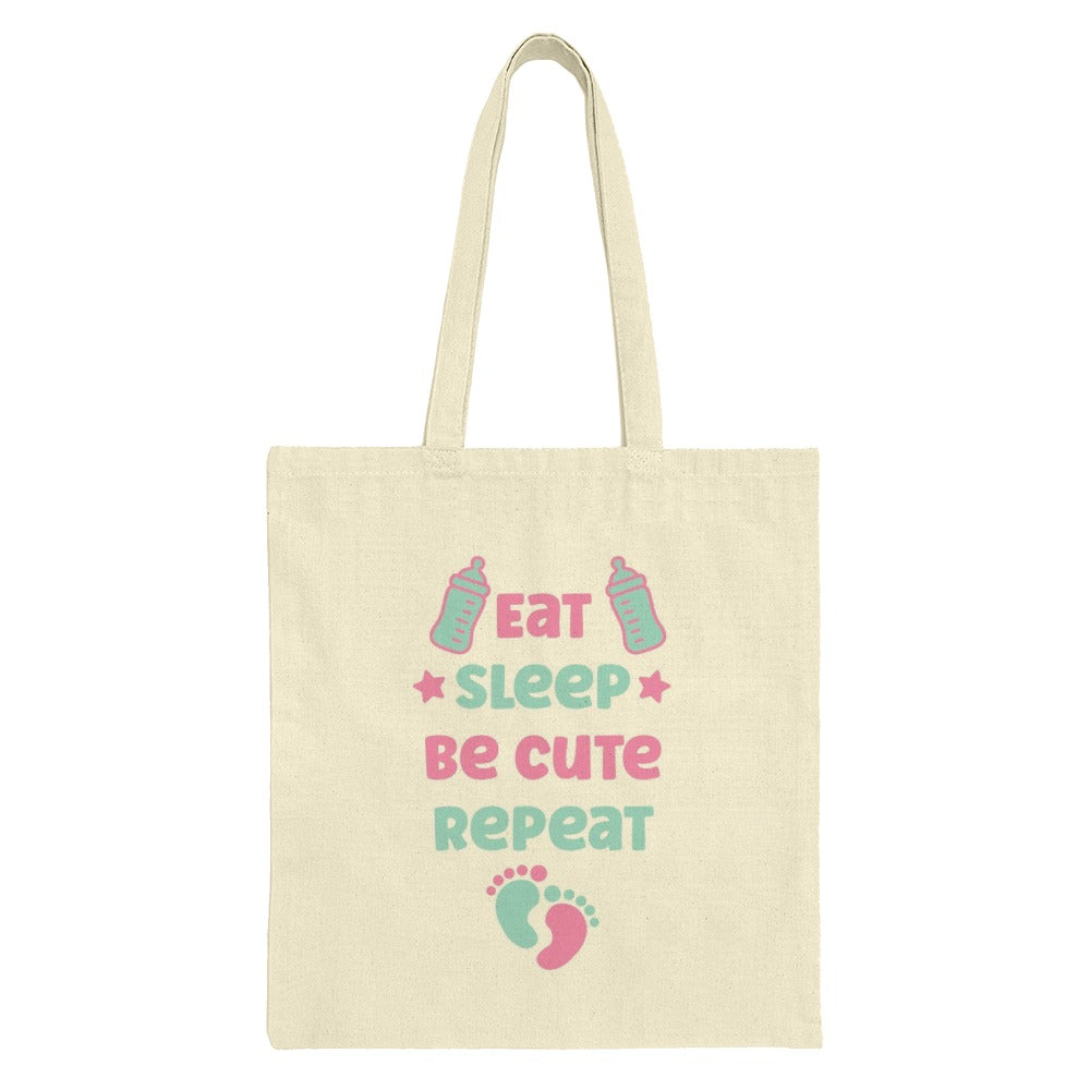 Cute Baby Tote Bag, Eat Sleep Be Cute Repeat, New Parent Gift, Baby Shower Gift, Mom Life, Reusable Shopping Bag, Funny Mom Tote - Tawshia