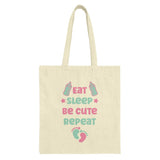 Cute Baby Tote Bag, Eat Sleep Be Cute Repeat, New Parent Gift, Baby Shower Gift, Mom Life, Reusable Shopping Bag, Funny Mom Tote - Tawshia