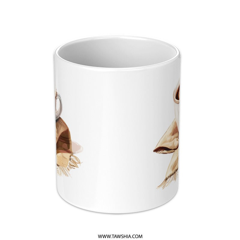Coffee Mug Art, Latte Design, Cozy Scarf, Unique Coffee Lover Gift, Drinkware Mug, Morning Mug, Gift for Friend, Coffee Art Mug - Tawshia
