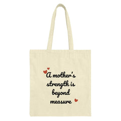 Mother's Strength Tote Bag, Mom Gift, Heart Design Bag, Everyday Tote, Gift for Her, Mom's Birthday, Unique Tote Bag, Stylish Tote Bags - Tawshia