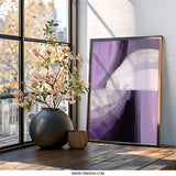 Abstract Art Wall Decor, Purple and White Painting, Modern Art Print, Contemporary Wall Art, Home Decor Art - Tawshia